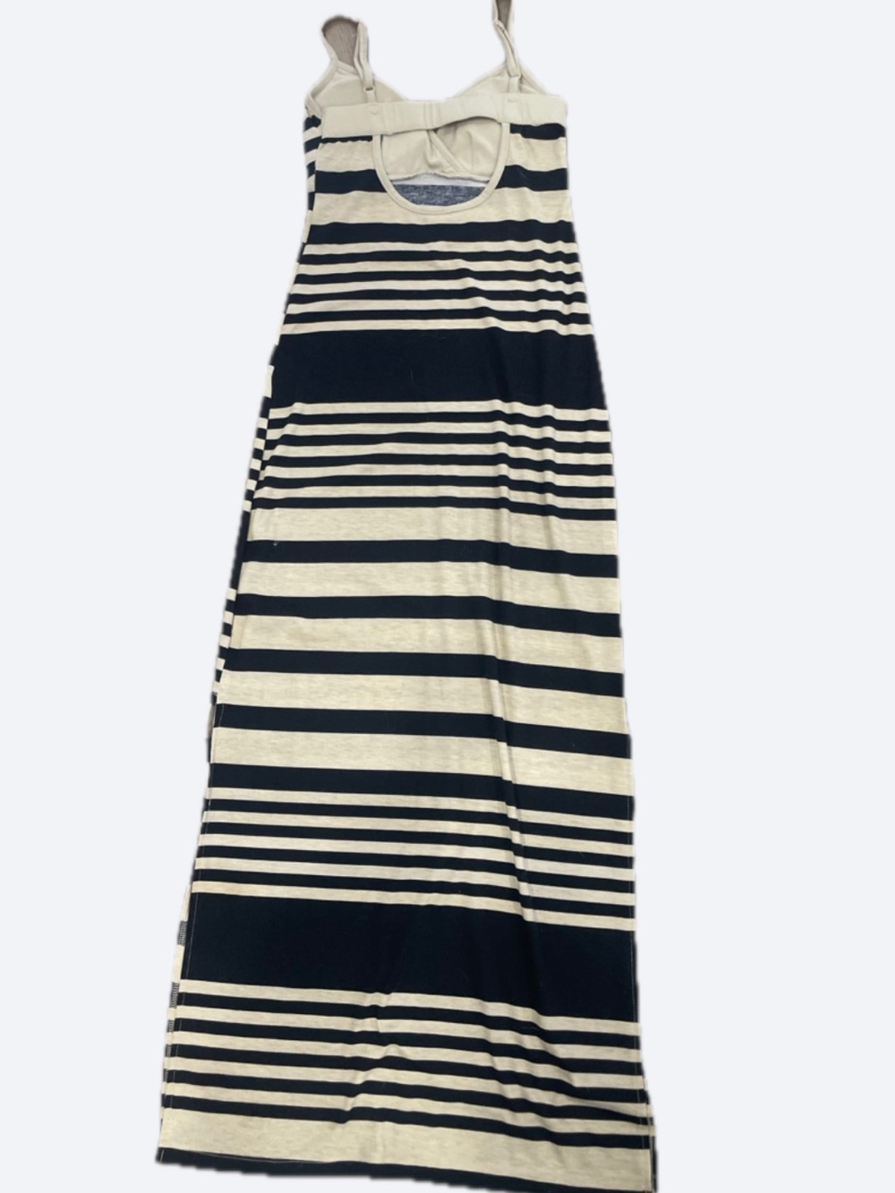 Razzle Dazzle Blue Striped Cut Out Slit Maxi Dress S - Picture 4 of 16